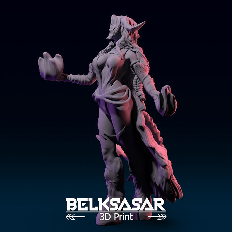 Girl Tiefling Succubus Conjurin 2 version and Nude 3D print model_42