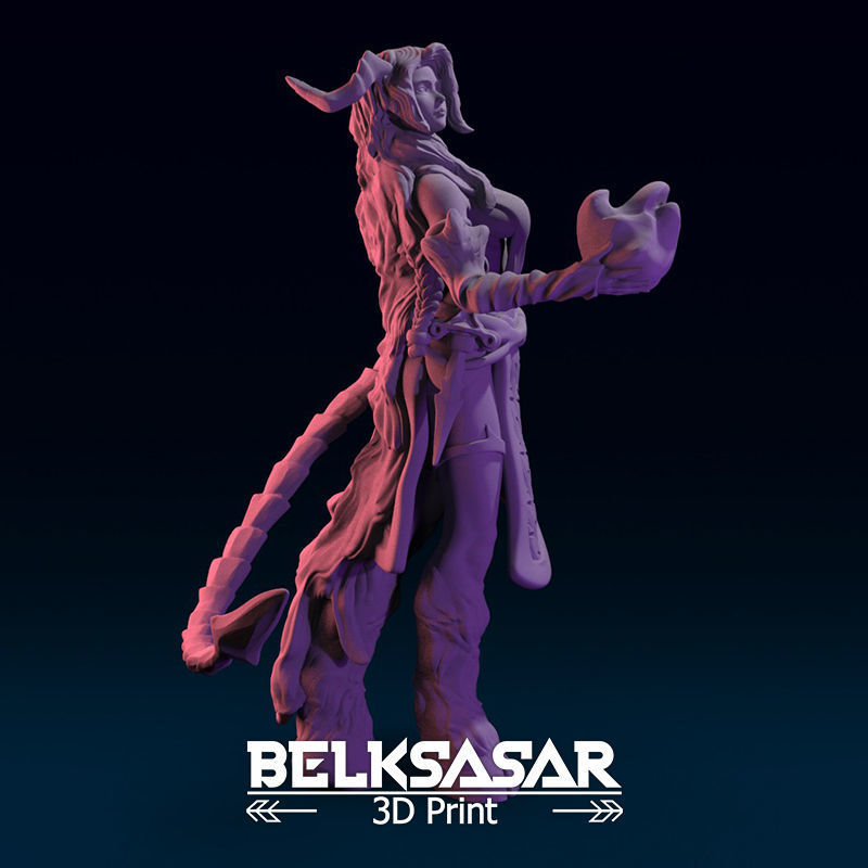 Girl Tiefling Succubus Conjurin 2 version and Nude 3D print model_16