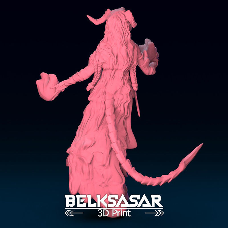 Girl Tiefling Succubus Conjurin 2 version and Nude 3D print model_12