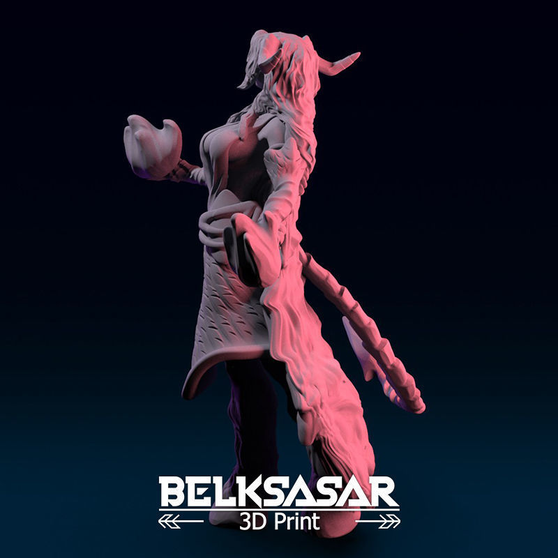 Girl Tiefling Succubus Conjurin 2 version and Nude 3D print model_8