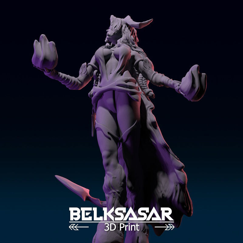 Girl Tiefling Succubus Conjurin 2 version and Nude 3D print model_54