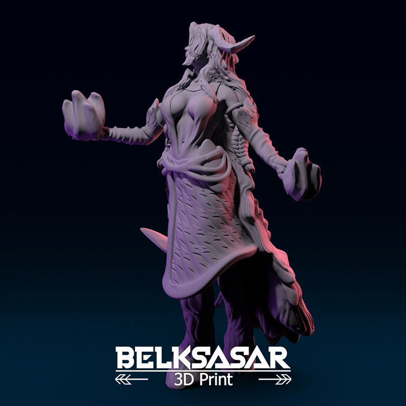 Girl Tiefling Succubus Conjurin 2 version and Nude 3D print model_6