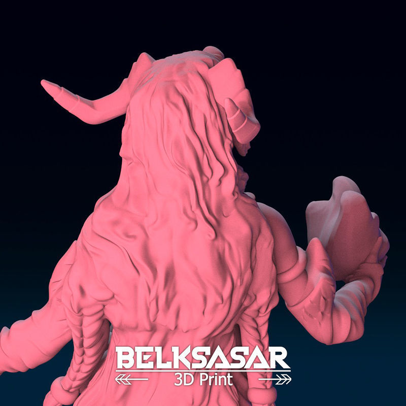 Girl Tiefling Succubus Conjurin 2 version and Nude 3D print model_34
