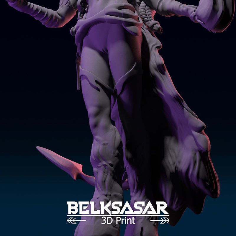 Girl Tiefling Succubus Conjurin 2 version and Nude 3D print model_31
