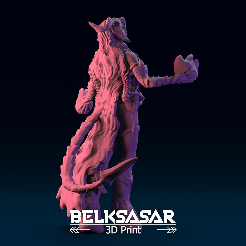 Girl Tiefling Succubus Conjurin 2 version and Nude 3D print model_44