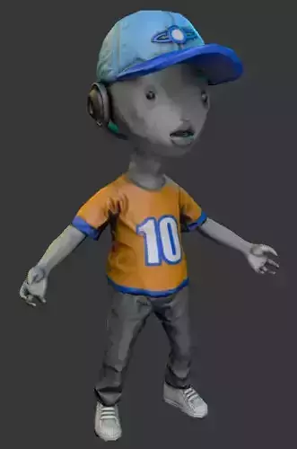 Alien Kid Low-poly 3D model