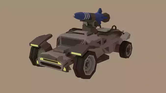 HellRIder low-poly sci-fi rocket truck