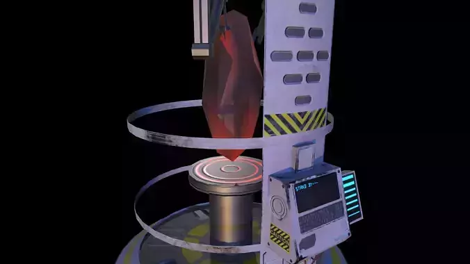 Sci-fi glass container Low-poly 3D model
