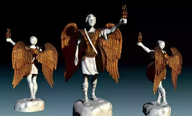 Arch-angel Gabriel - CNC Rounting - Wood - Stone - Metal 3D print model