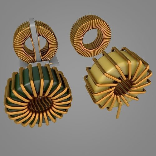 Toroidal Choke Coil Filter Inductor 3D model