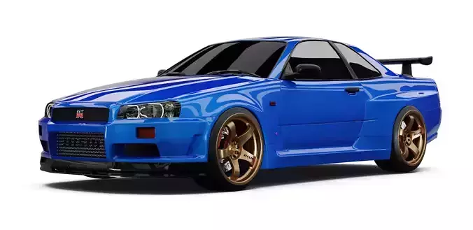 Nissan Skyline R34 - Blue Free 3D model