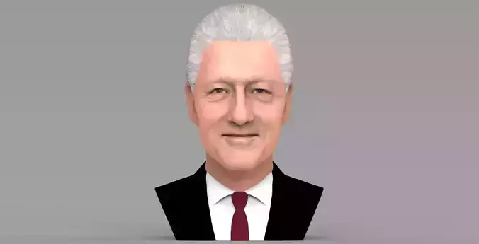 Bill Clinton bust ready for full color 3D printing 3D print model