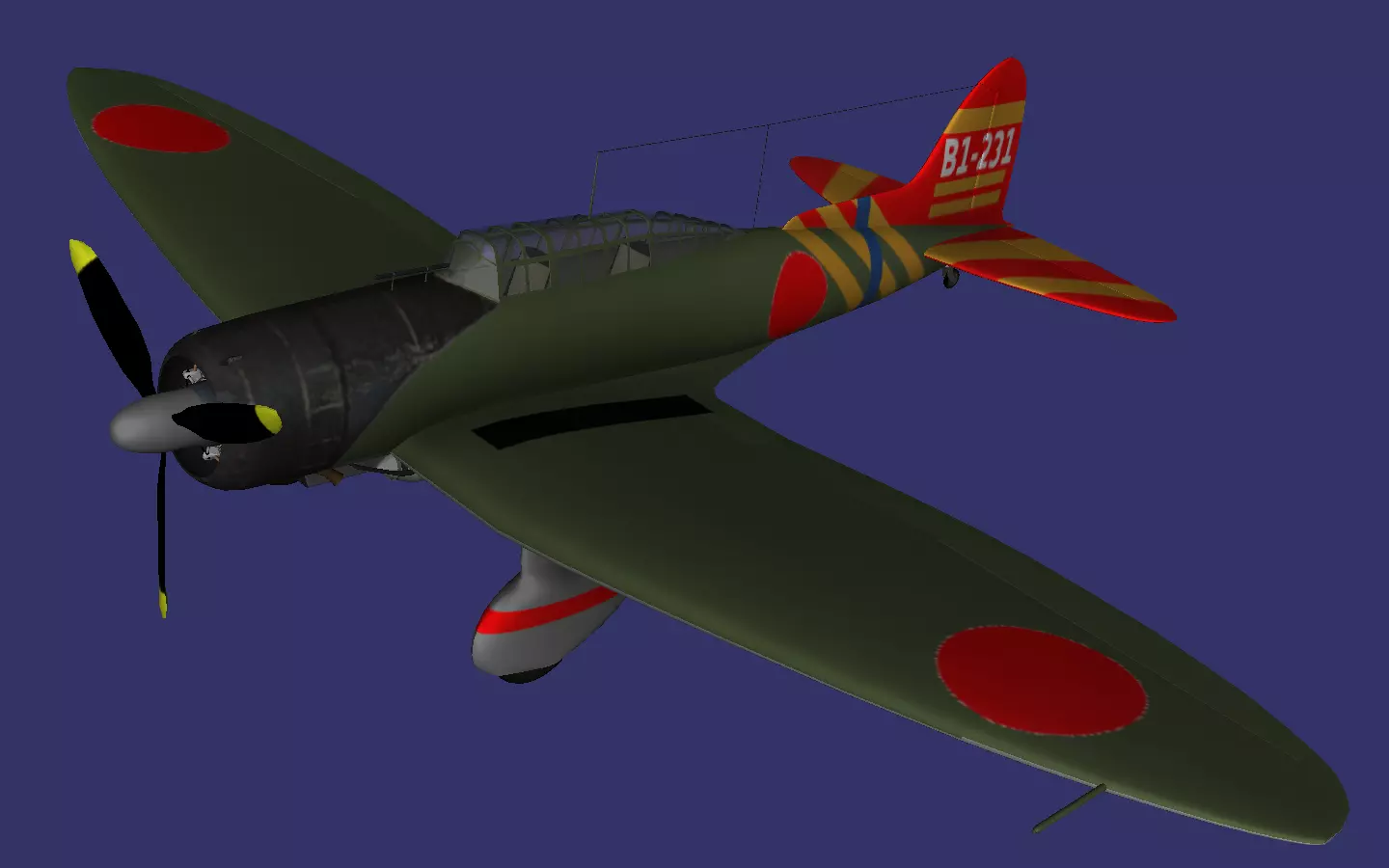 Aichi D3A Val Low-poly 3D model