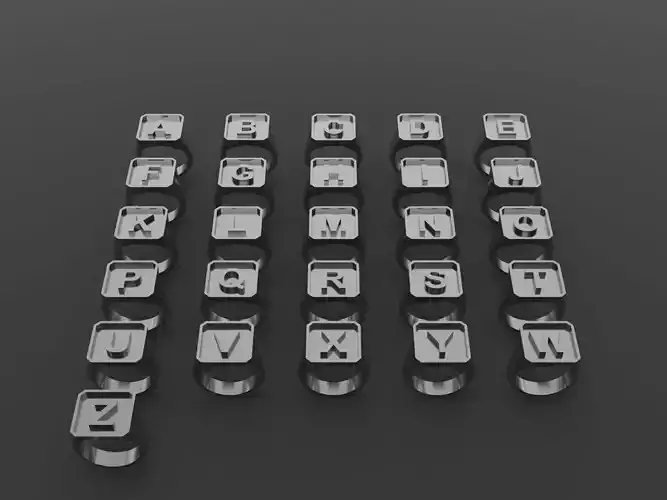 Signet Rings with Letters of the alphabet 3D print model 