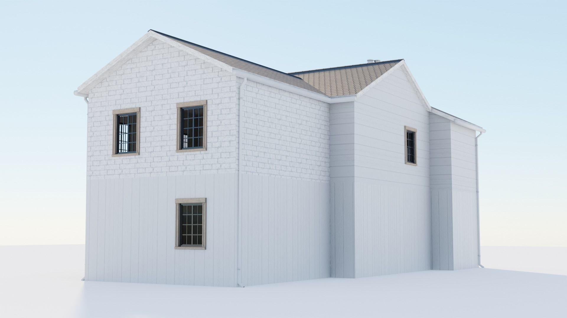 Enterable house with interior Low-poly 3D model_4