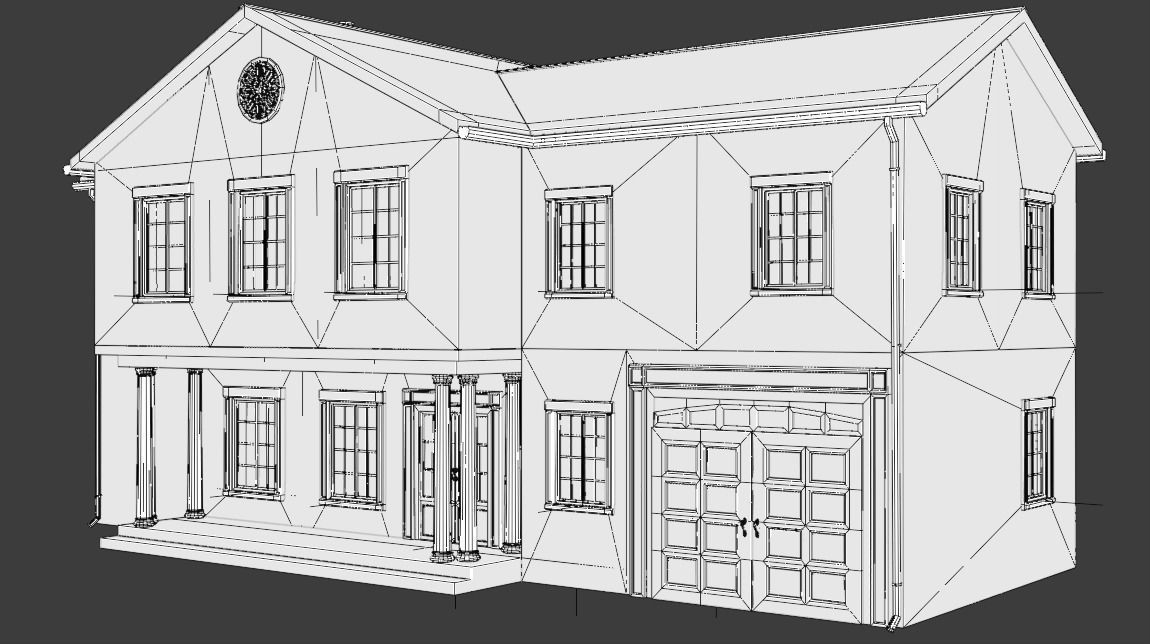 Enterable house with interior Low-poly 3D model_14