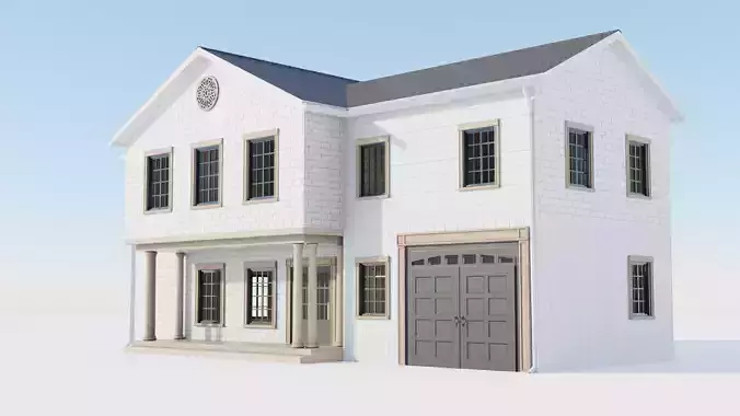 Enterable house with interior Low-poly 3D model