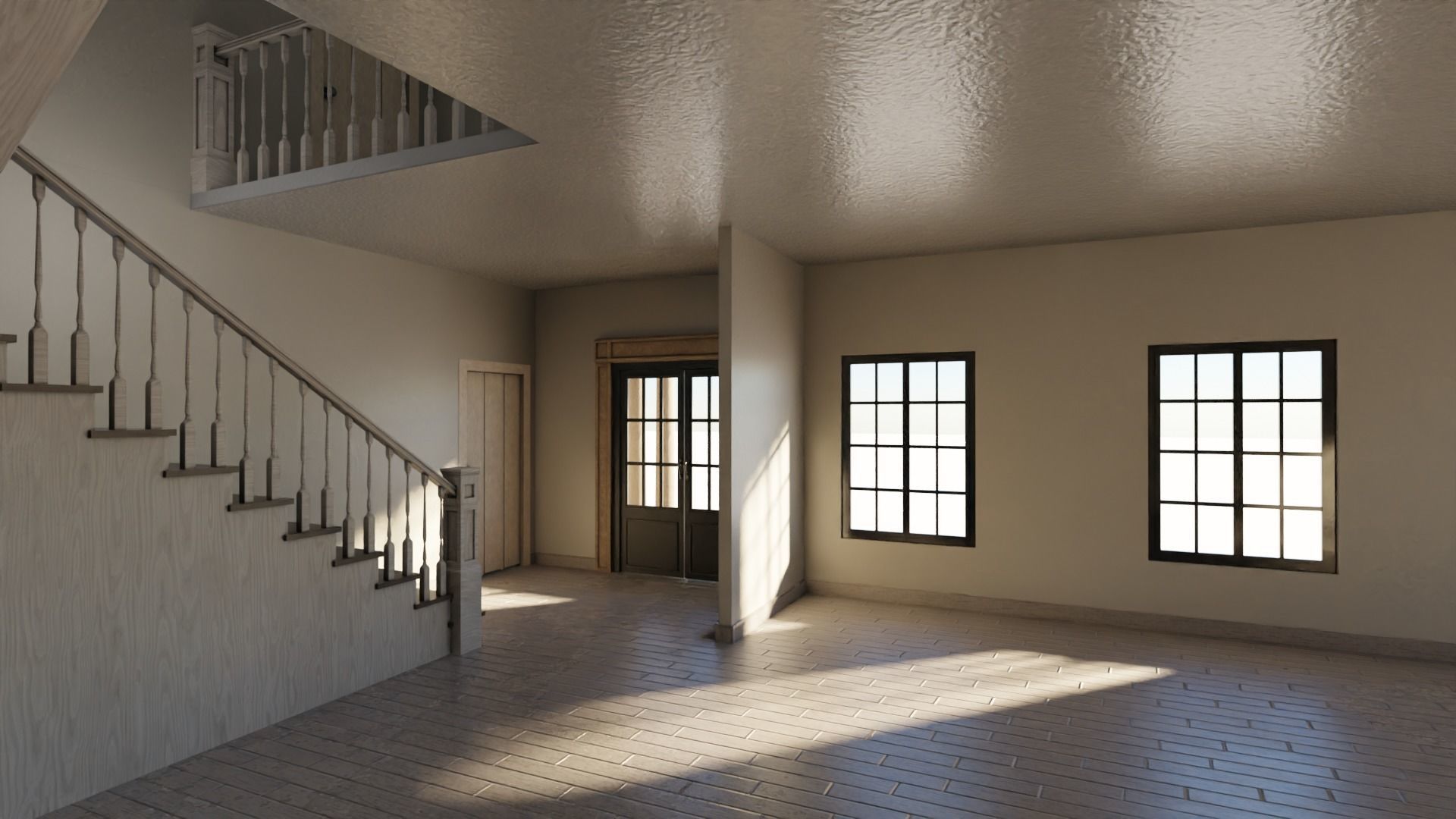 Enterable house with interior Low-poly 3D model_8