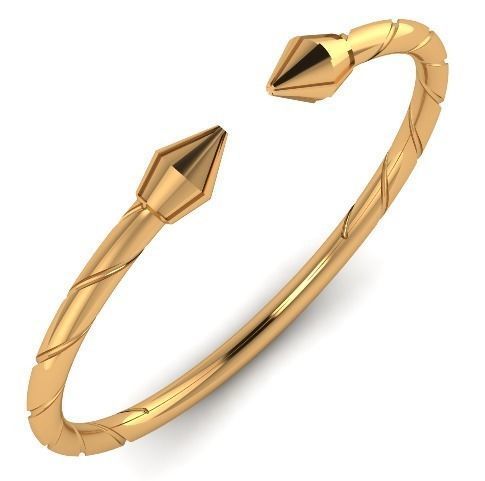 Braclet gold plated cuff bangle 3D print model_1