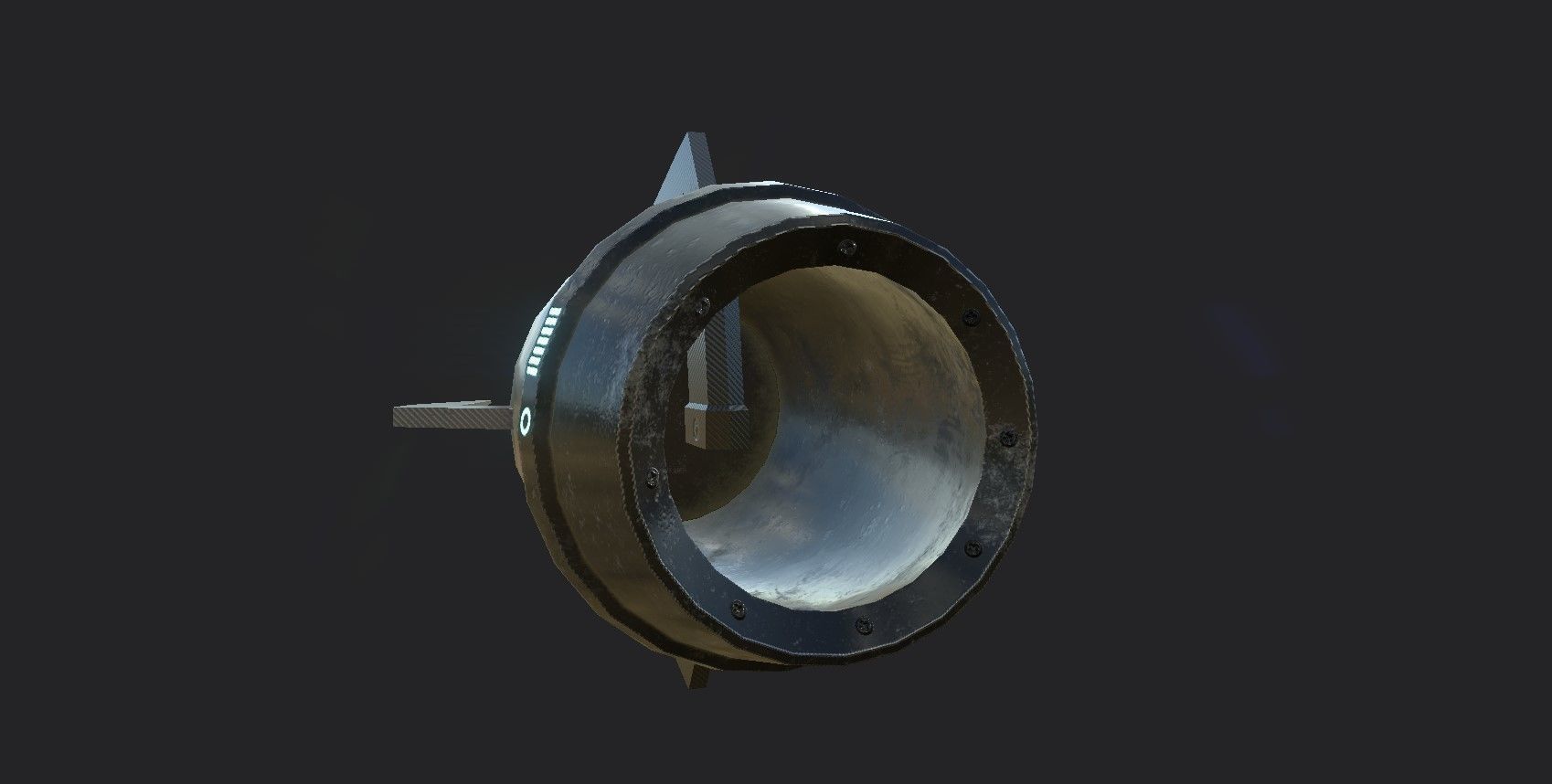 Mega Buster Black - Hand Cannon - SciFi Weapon Low-poly 3D model_3