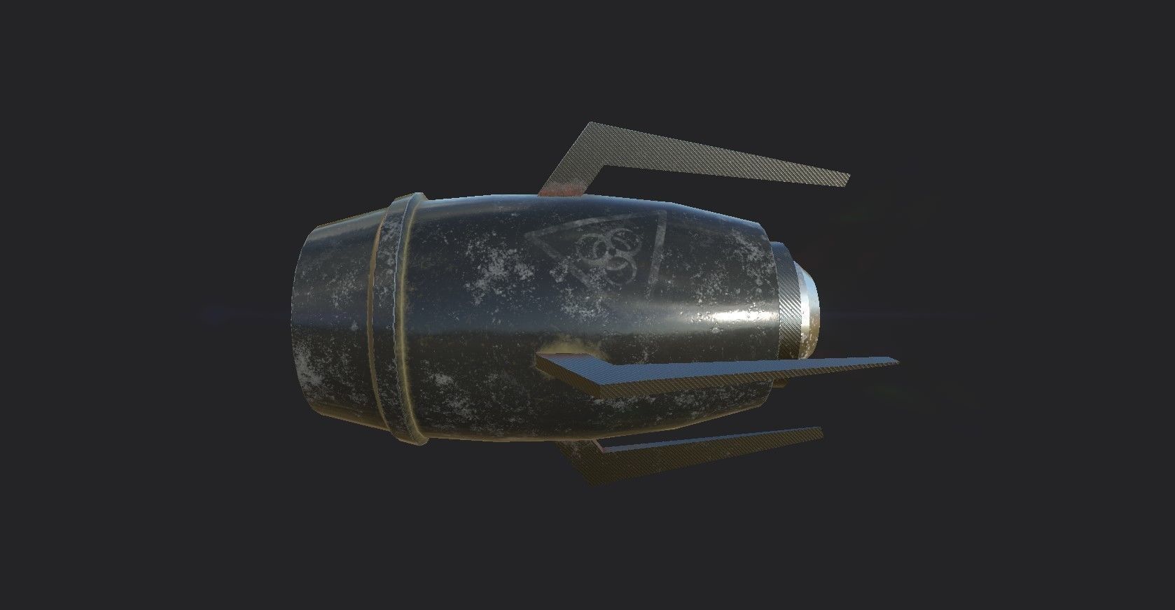 Mega Buster Black - Hand Cannon - SciFi Weapon Low-poly 3D model_4