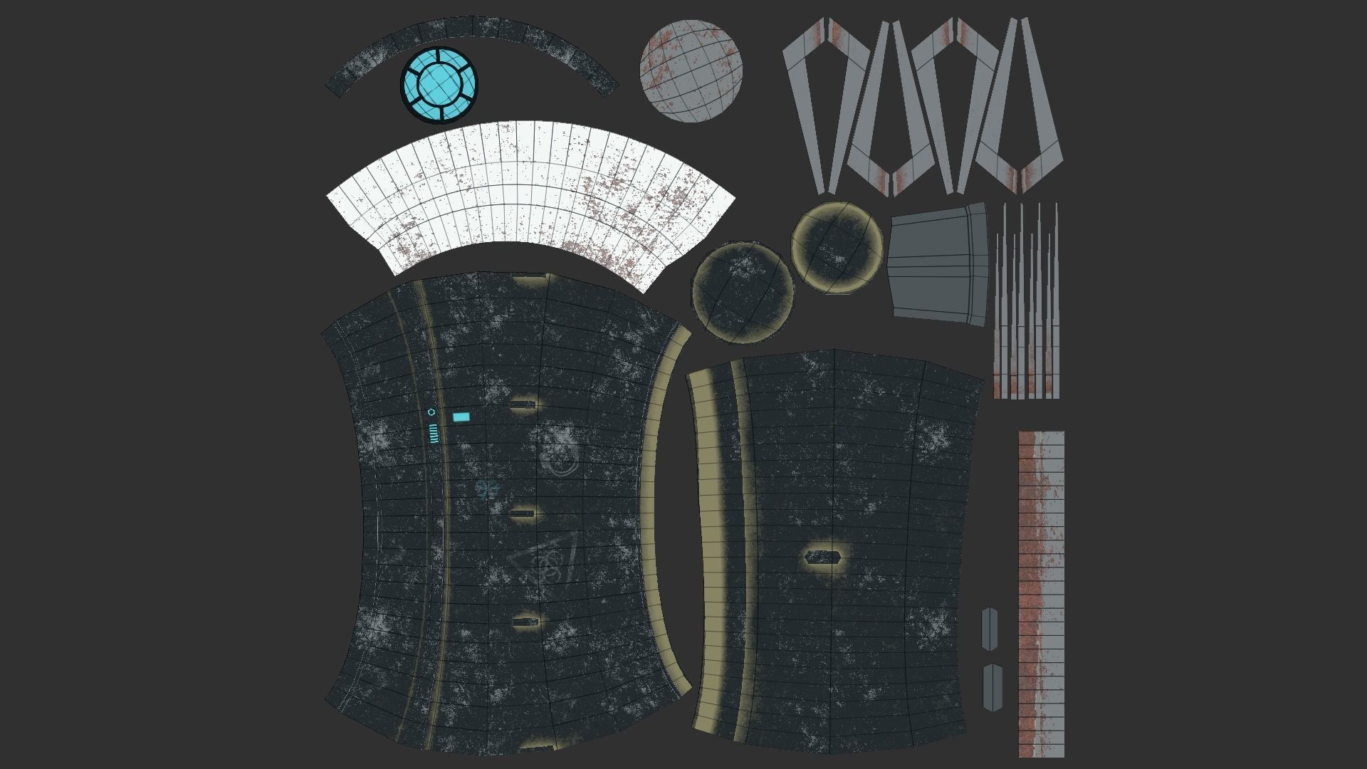 Mega Buster Black - Hand Cannon - SciFi Weapon Low-poly 3D model_10