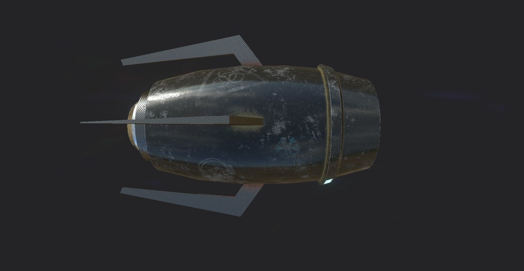 Mega Buster Black - Hand Cannon - SciFi Weapon Low-poly 3D model_6