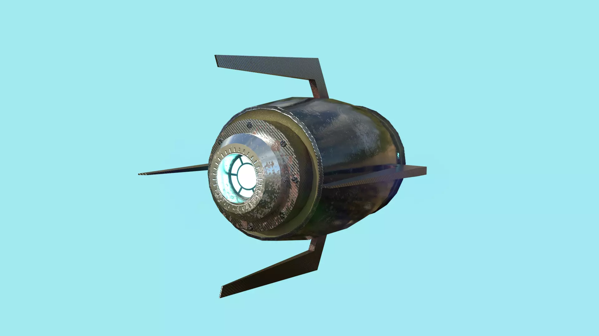 Mega Buster Black - Hand Cannon - SciFi Weapon Low-poly 3D model_0