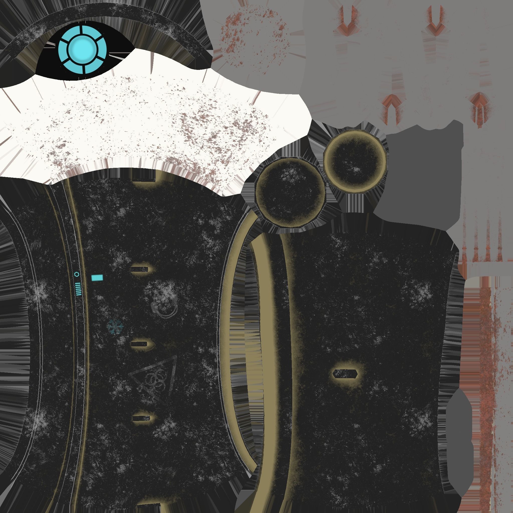 Mega Buster Black - Hand Cannon - SciFi Weapon Low-poly 3D model_19