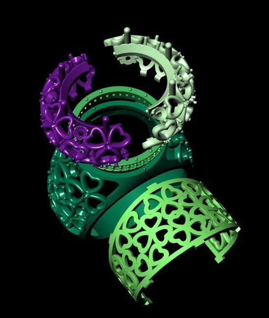 flower shamrock ring with a round diamond 1270 3D print model_29