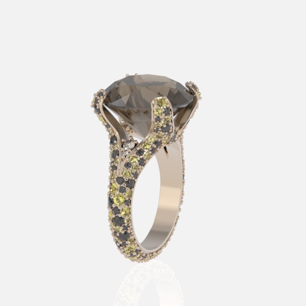 ring with stones 3D print model_21