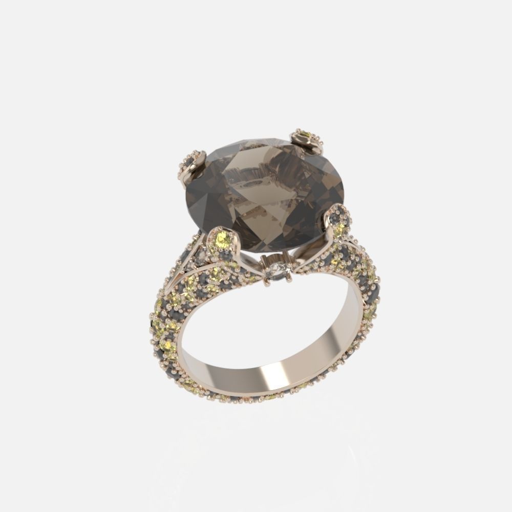 ring with stones 3D print model_16