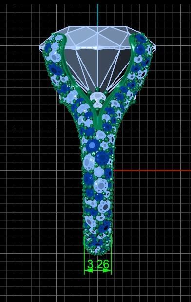 ring with stones 3D print model_32