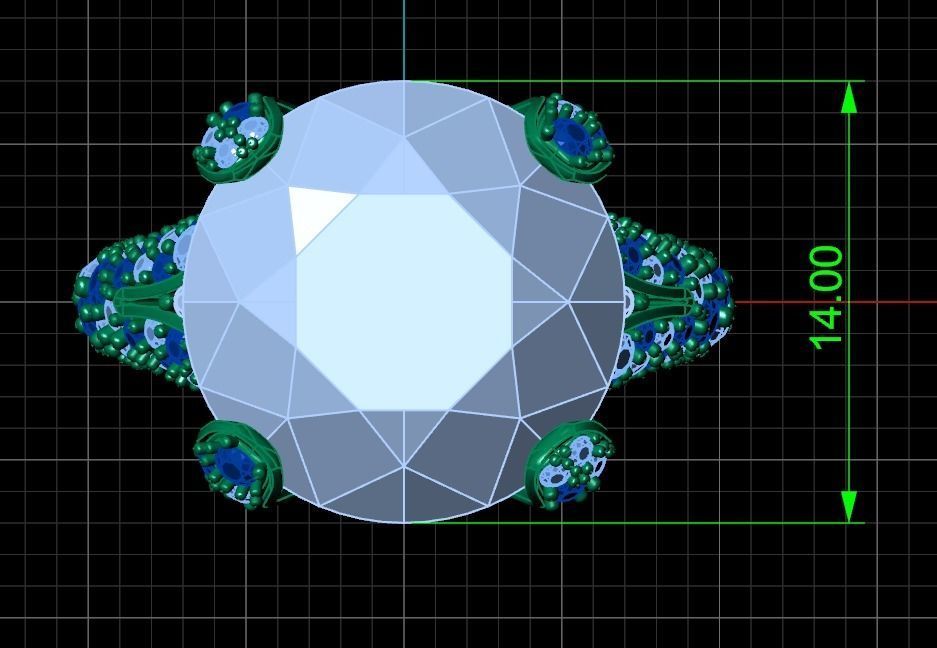 ring with stones 3D print model_27