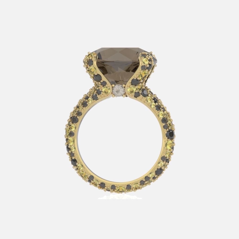 ring with stones 3D print model_11