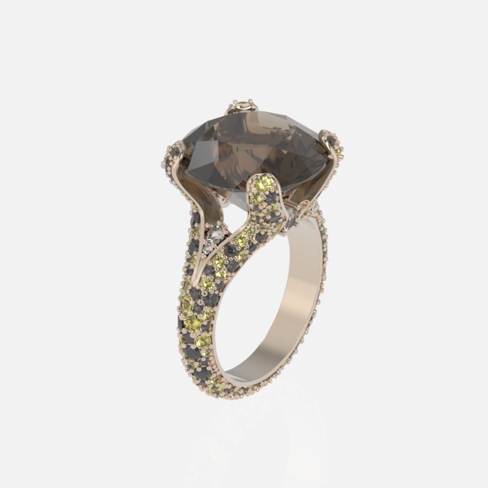 ring with stones 3D print model_17