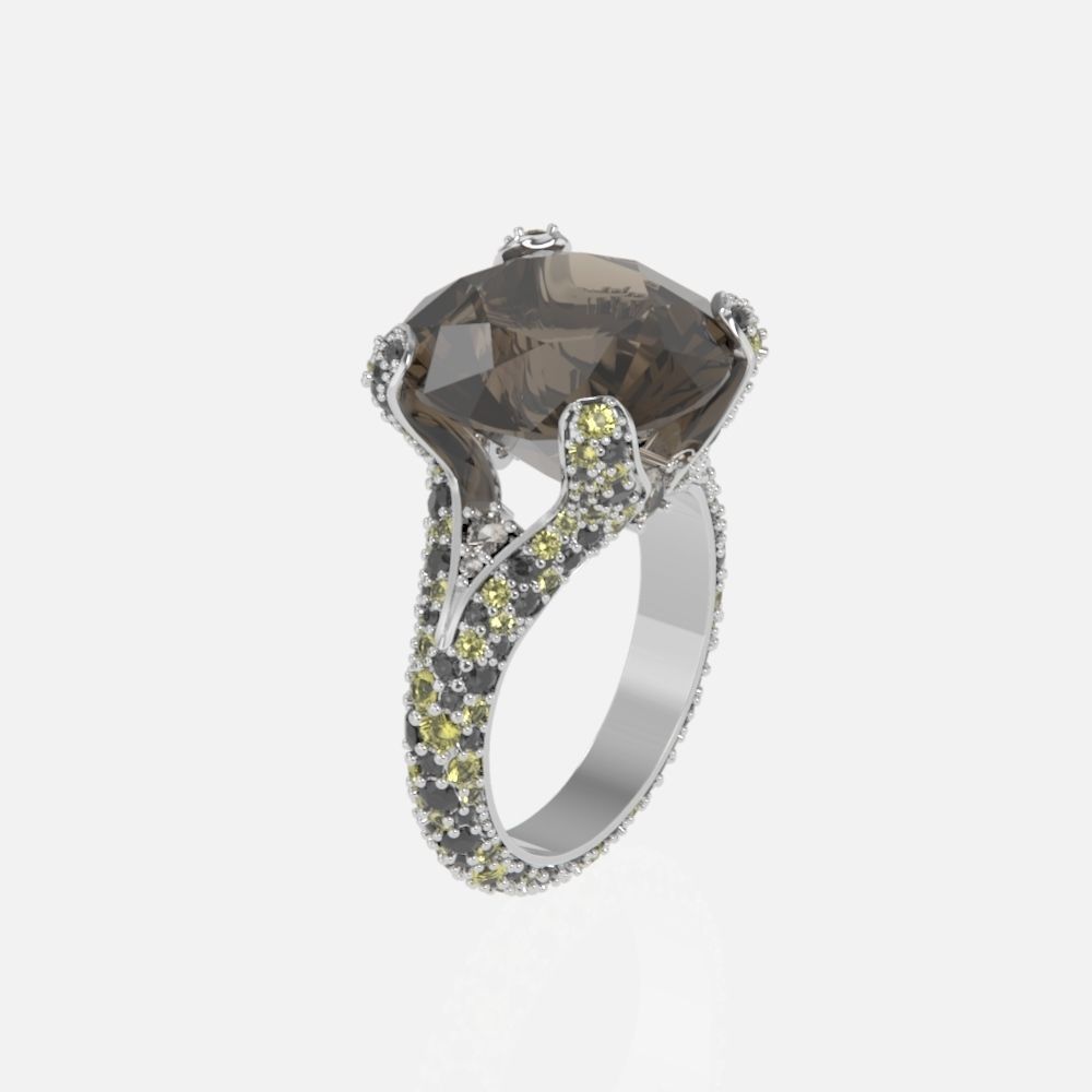 ring with stones 3D print model_14