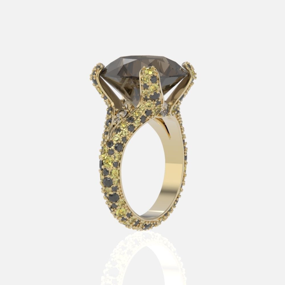 ring with stones 3D print model_10