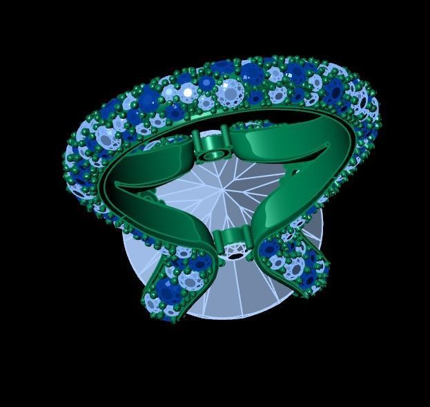 ring with stones 3D print model_35