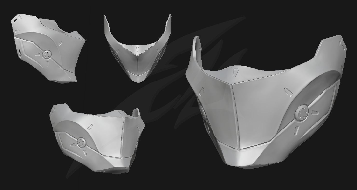 Cyborg Mask STL for 3D print model_2