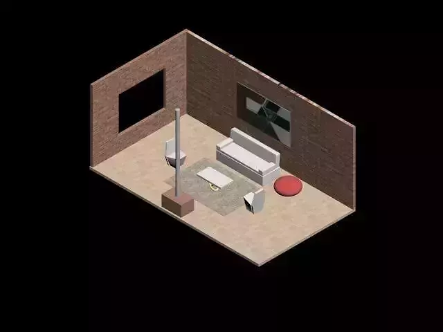 Room house Free 3D model