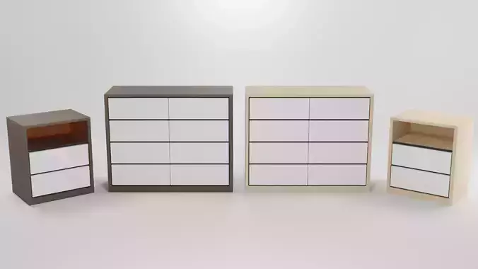 Modern Wooden Drawer and Night Table