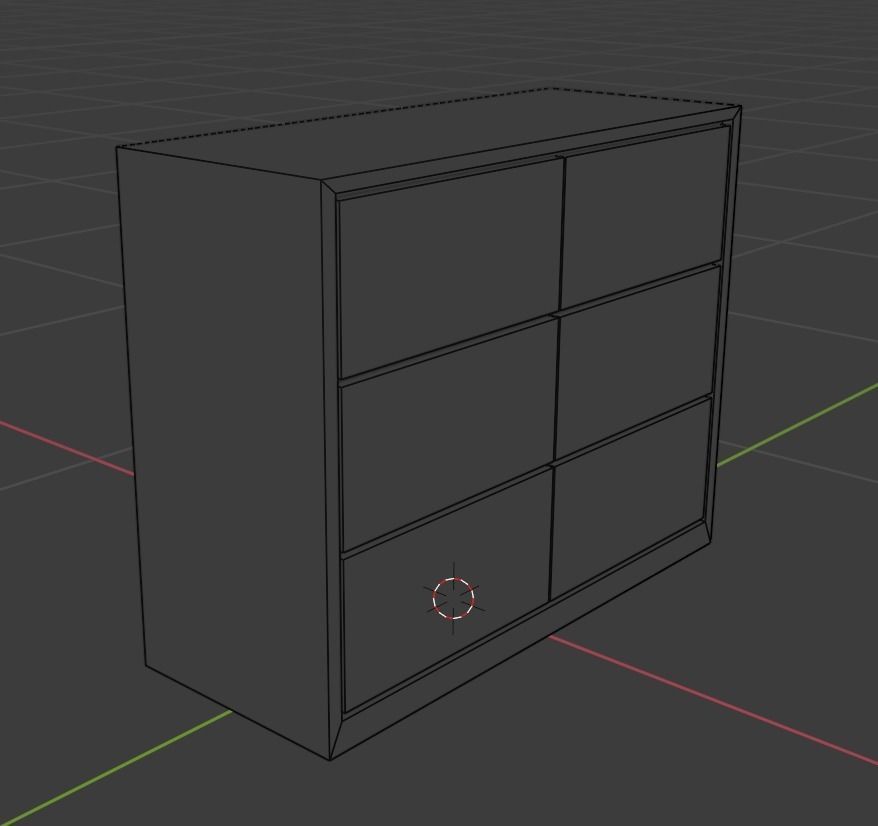 Modern Wooden Drawer and Night Table Low-poly 3D model_3