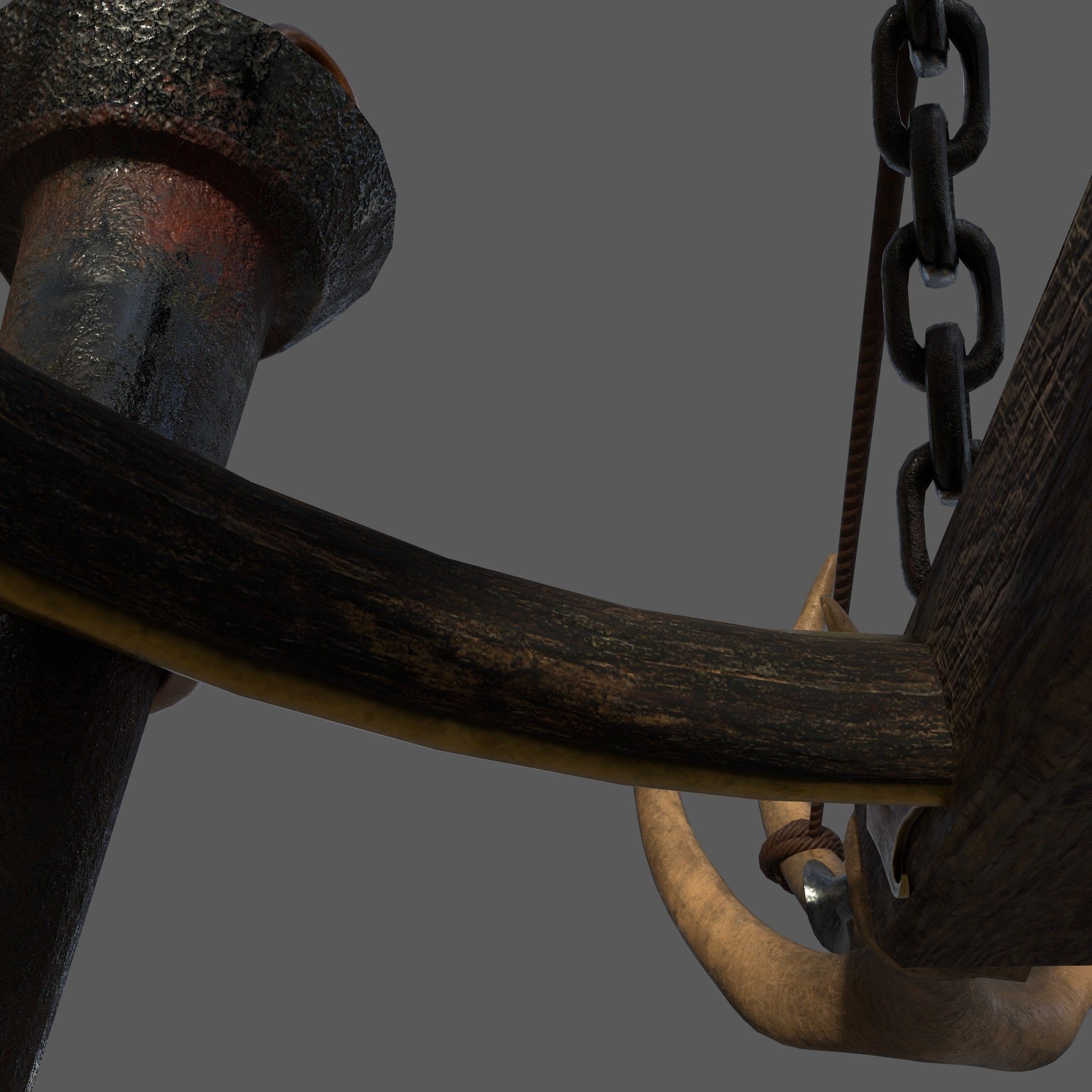 Medieval Antler Chandelier Design Three  Low-poly 3D model_12