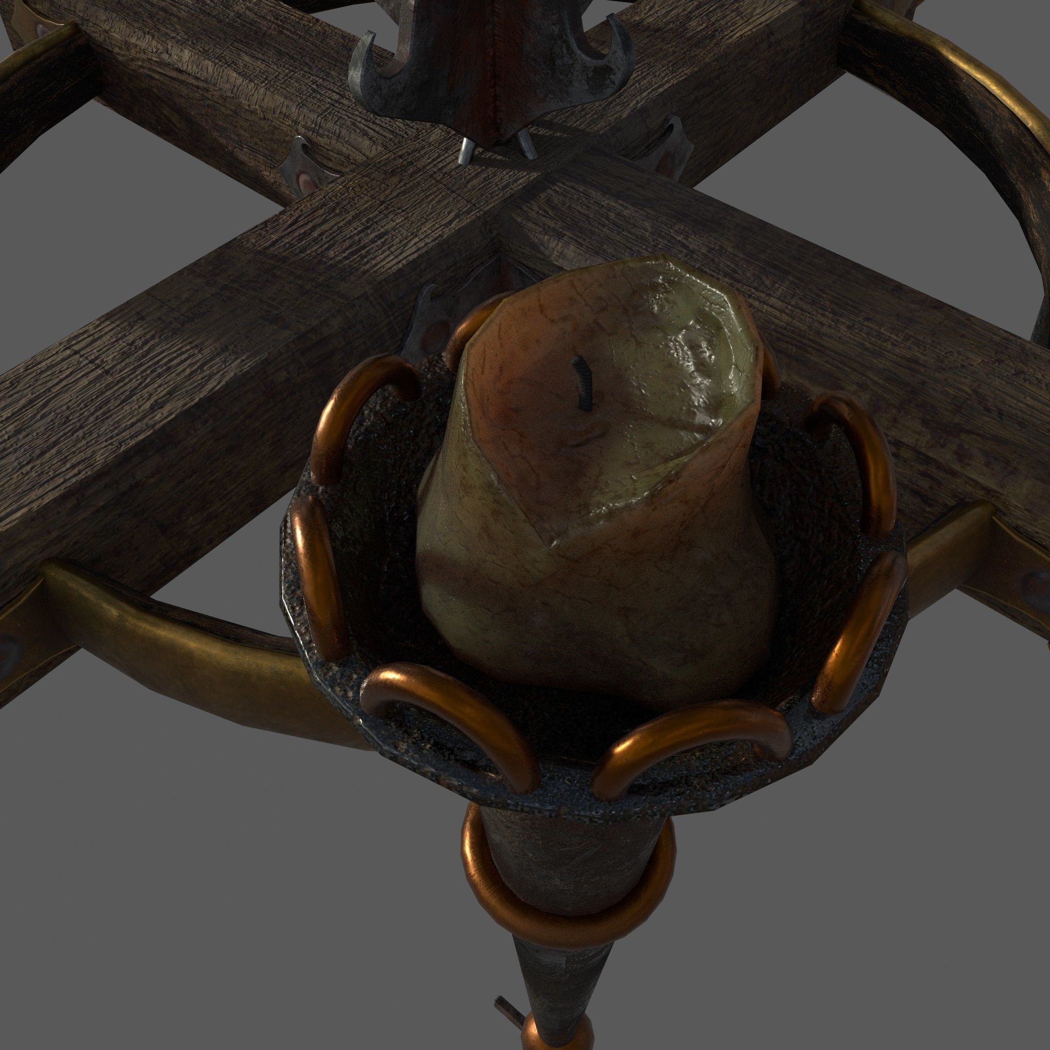 Medieval Antler Chandelier Design Three  Low-poly 3D model_19