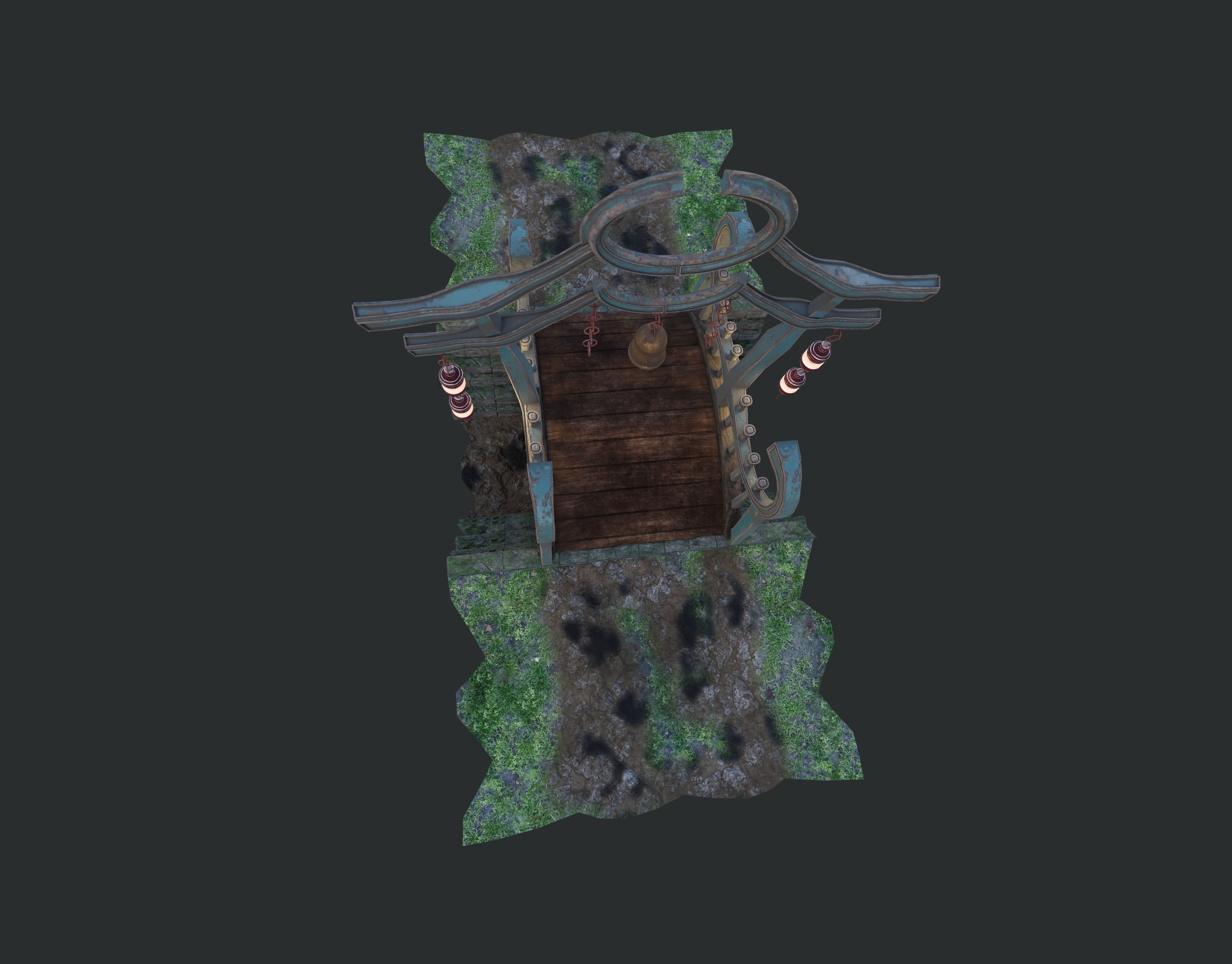 China Old wooden Bridge 3D model_13