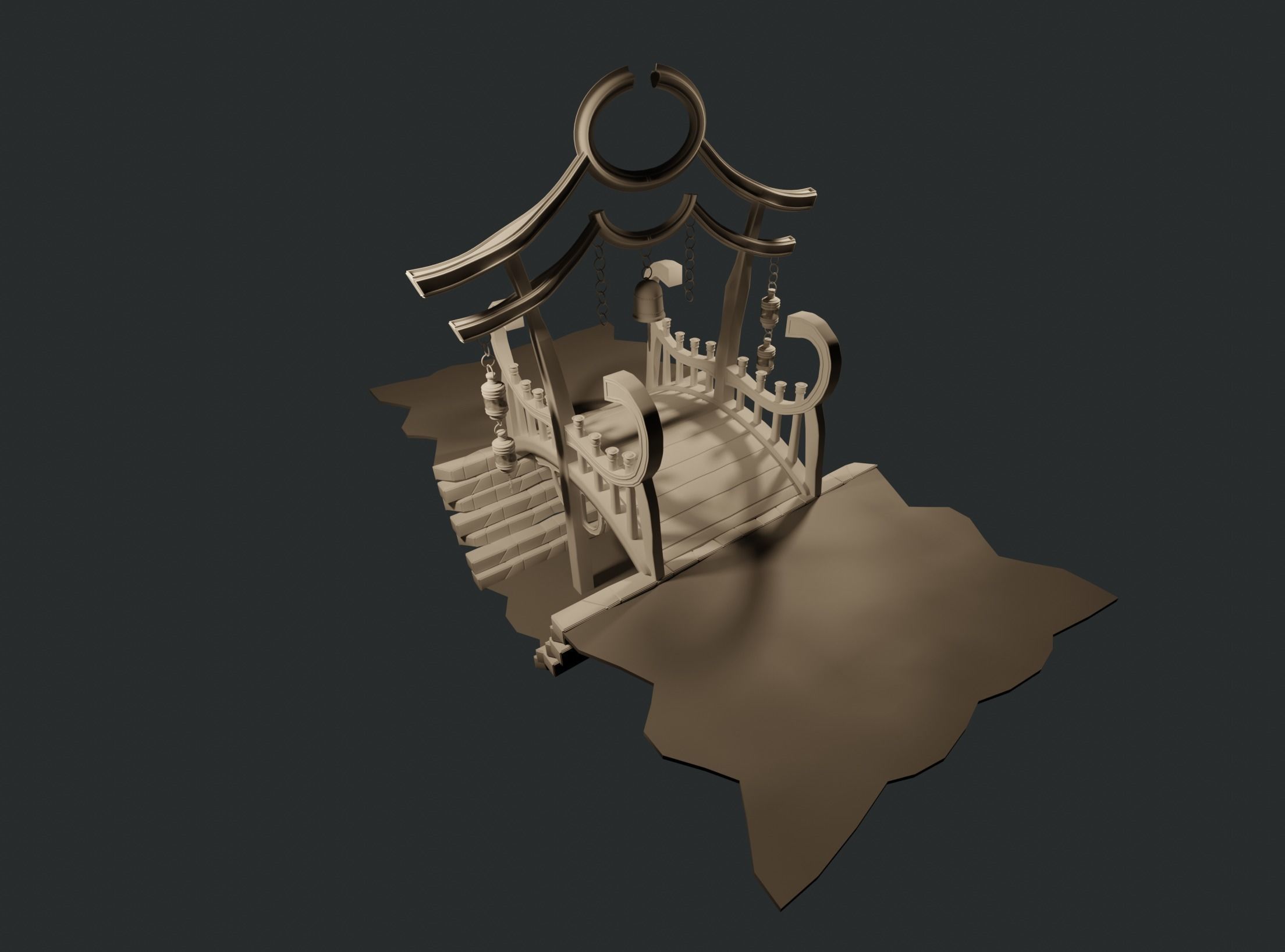 China Old wooden Bridge 3D model_14