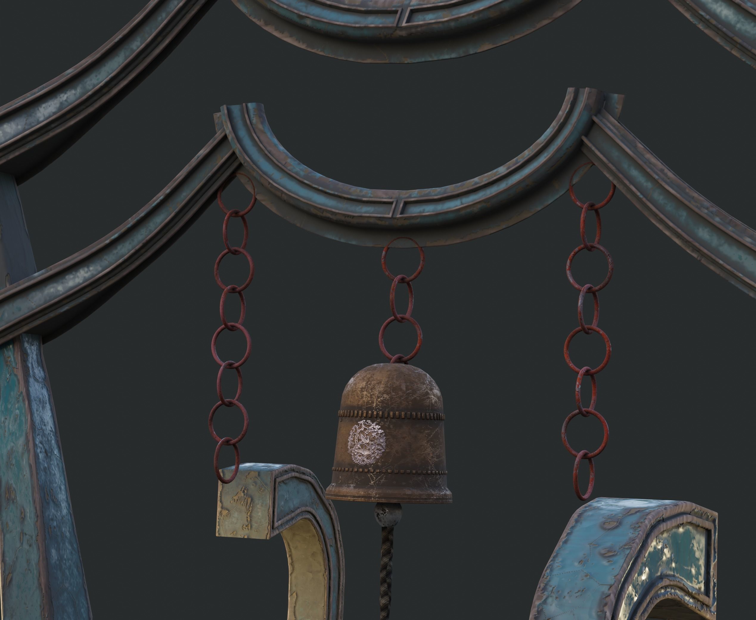 China Old wooden Bridge 3D model_2