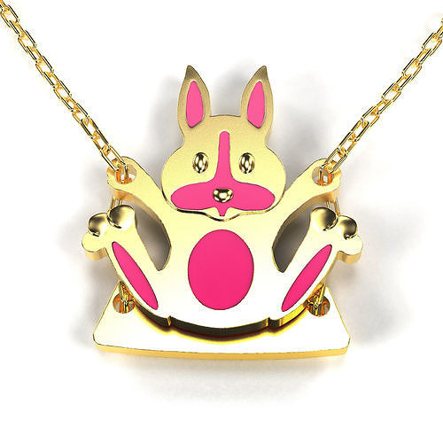 Rabbit Bunny on swing pendant 3D print model