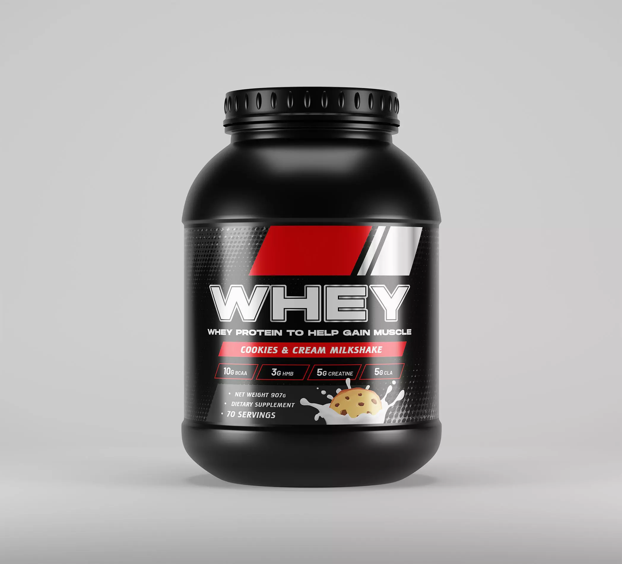 Protein Powder Whey Supplement Bottle Free 3D model